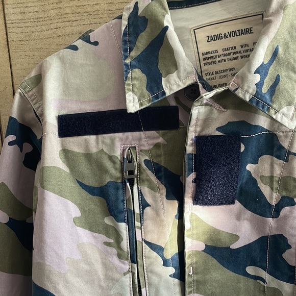 Zadig & Voltaire cropped camp print military jacket, size M - Picture 4 of 7